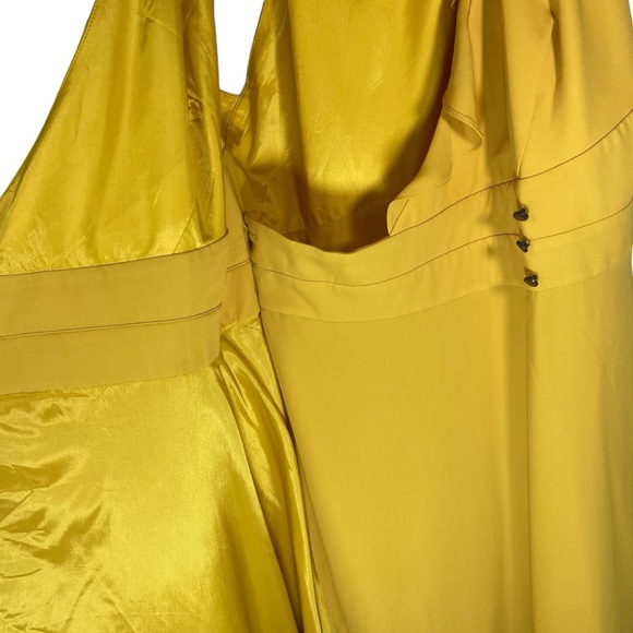 Quillaree Bhldn Yellow ruffle wrap “Macaron shoppe”dress sz 12 - Picture 11 of 12